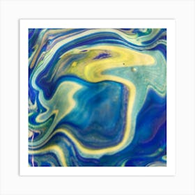Blue And Yellow Swirl Art Print