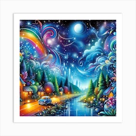 Night In The Forest 1 Art Print