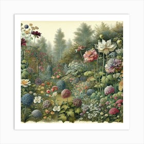 Garden Of Flowers 1 Art Print