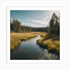 Stream In The Forest 5 Art Print