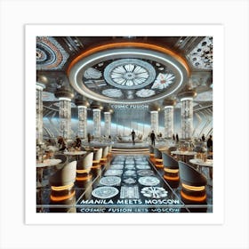 The Interior Design Of A Futuristic Restaurant Nam Art Print