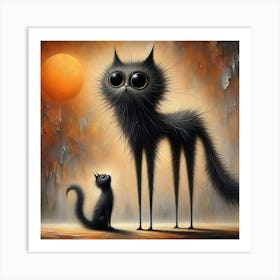 Abstract cats 4 Art Print