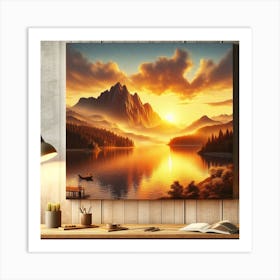 Sunset In The Mountains Art Print