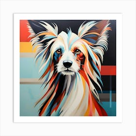 Abstract modernist chinese crested dog Art Print