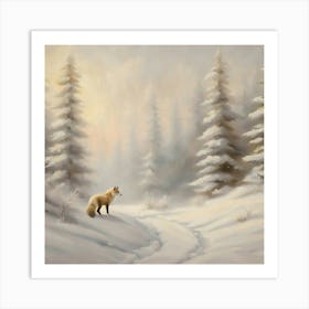 Fox In The Snow Art Print