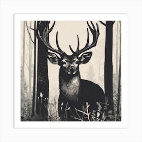 Deer In The Woods 6 Art Print