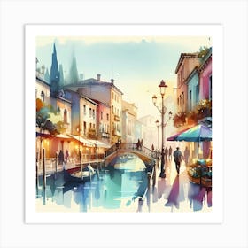 Watercolor Of Venice 11 Art Print