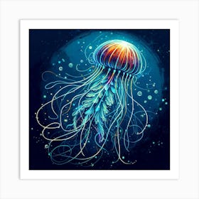 Illustration Jellyfish Art Print