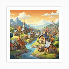 Fairytale Village Art Print