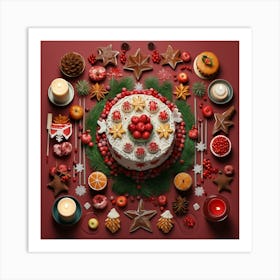 Christmas Cake Art Print