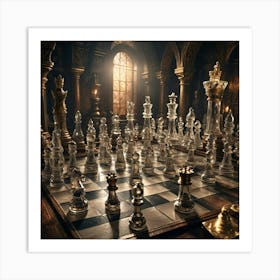 Chess Set In Crystal Art Print