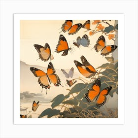 Asian Butterflies Art Print