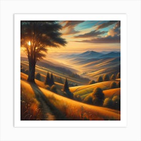 Sunset In The Mountains 7 Art Print