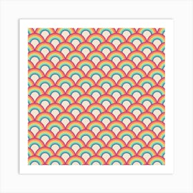 Retro Rainbow Pattern 11 Art Print