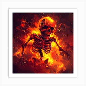 Spooky Halloween Skeleton Emojis Artwork 4 Art Print