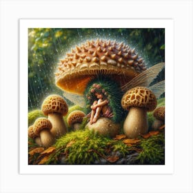 Fairy In The Rain 2 Art Print