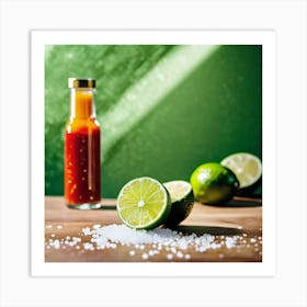 Hot Sauce, salt, and limes Art Print