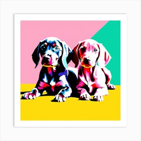 Weimaraner Pups, This Contemporary art brings POP Art and Flat Vector Art Together, Colorful Art, Animal Art, Home Decor, Kids Room Decor, Puppy Bank - 109th Art Print