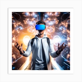 Man In Virtual Reality Art Print