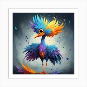 Fantasy Crane, Colorful Bird #2 Art Print