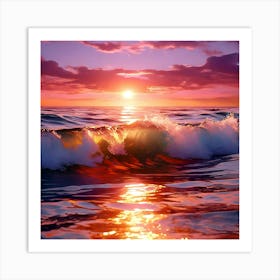 Sunset Over The Ocean Art Print