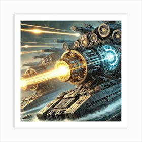 Ironclad Battleship Railguns Iron Commonwealth Art Print