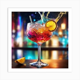 Cocktail Splash Art Print