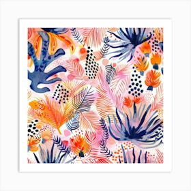 Tropical Watercolor Pattern Art Print