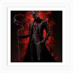 Devil In Flames Art Print