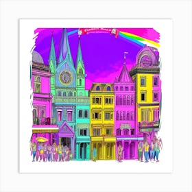 Rainbow City Art Print