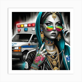 Tattooed Girl 1 Art Print