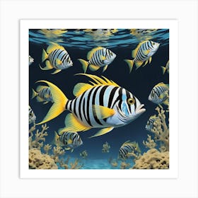 Striped Fishes Art Print