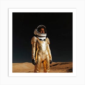 Golden Astronaut Art Print