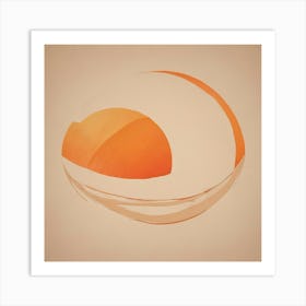 Abstract Orange Sphere Art Print