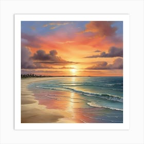 Sunset On The Beach 8 Art Print