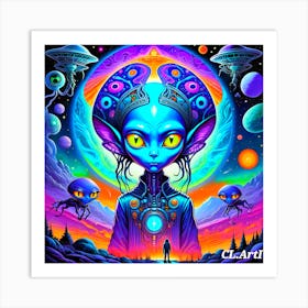 Aliens In Space Art Print