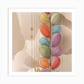 Balloons On A Branch 1 Art Print