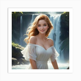 Beautiful Girl In White Dress 2 Art Print