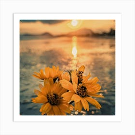 Sunset Flowers Art Print