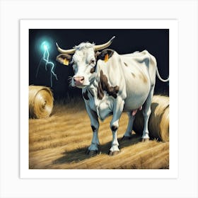 Lightning Cow Art Print