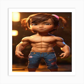 Girl With Muscles Art Print