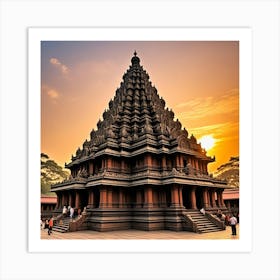 Meenakshi Temple, India Cubism Style Art Print