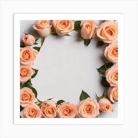 Pink Roses Frame Art Print