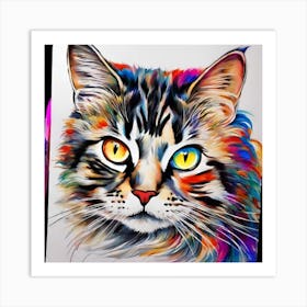 Colorful Cat Art Print