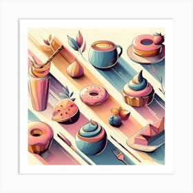 Donuts And Pastries Art Print