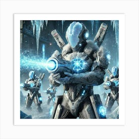 A Futuristic Sci Fi Depiction Of Frozen Sentinels Art Print