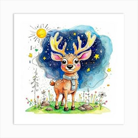 Cute Deer Art Print