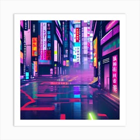 Neon City Art Art Print