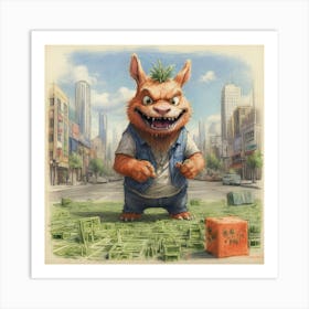 Money Bunny Art Print