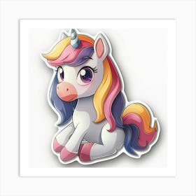 Unicorn Sticker 90 Art Print